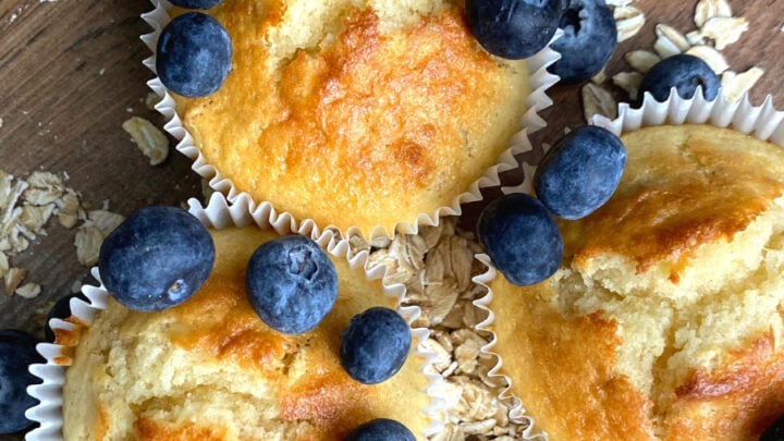 Blueberry Oatmeal Muffins. Delicious, simple, soft and fluffy oatmeal muffins bursting with juicy blueberries. Serve warm for breakfast or have as a nice snack