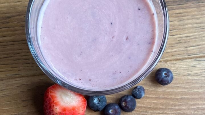 Quick Fruity Berry Smoothie. A delicious creamy smoothie bursting with juicy berries, ready in under 5 minutes