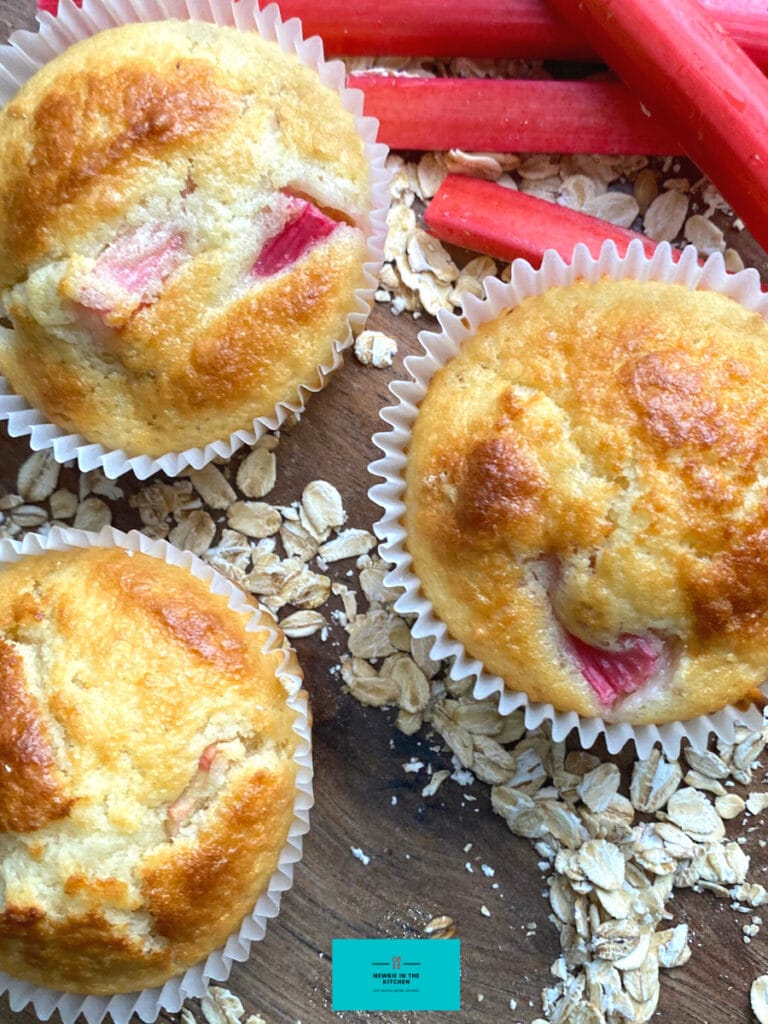 Rhubarb Oatmeal Muffins Recipe Newbie In The Kitchen