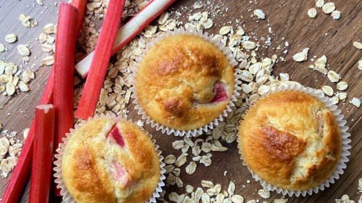 Rhubarb Oatmeal Muffins RecipeF