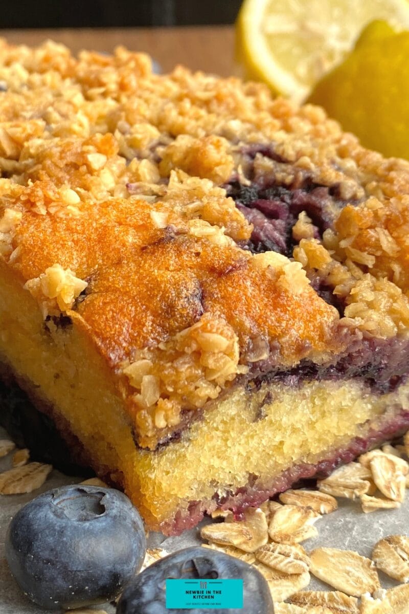 Easy Blueberry and Lemon Crumble Cake. Deliciously soft & moist cake packed with blueberries & a hint of lemon. Topped with a crumble topping. Easiest simple cake recipe ever!