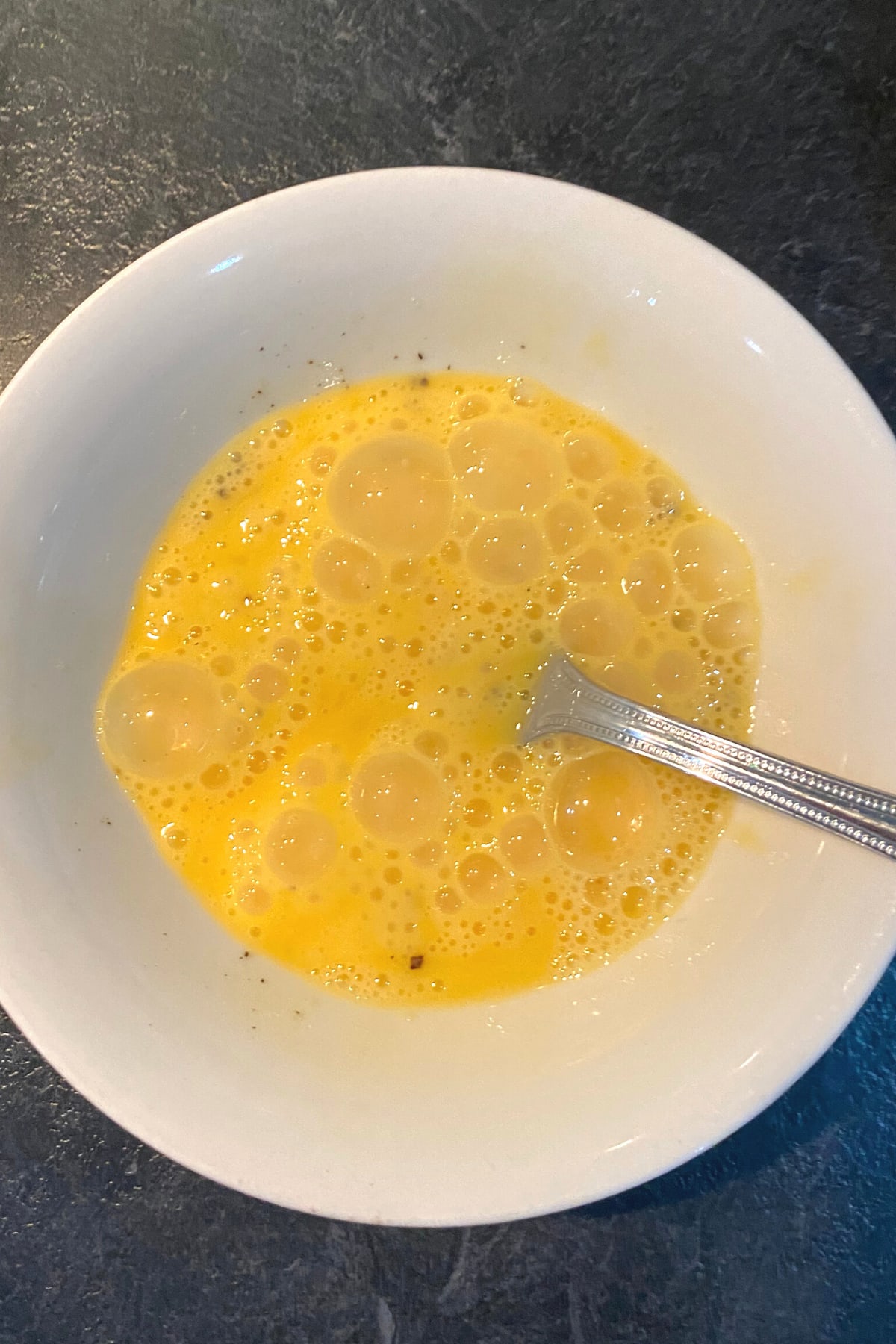 How To Make An Omelette, beaten eggs