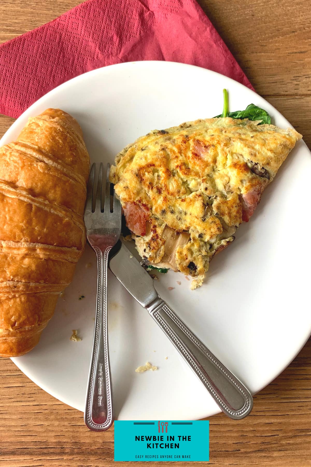 How To Make An Omelette. A simple easy recipe for how to make a basic French omelette. Loaded with bacon, cheese, mushrooms and spinach, this is a great all round breakfast, brunch or supper meal.