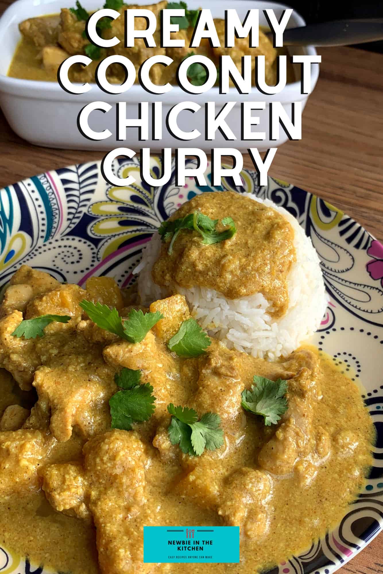 Creamy Coconut Chicken Curry.
A delicious mild spiced chicken curry recipe using creamy coconut and ground almonds to give a gentle sweet flavor. Takes under 30 minutes to make, using regular ingredients.