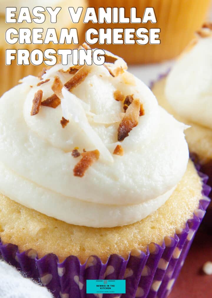 Easy Vanilla Cream Cheese Frosting 2 Easy Vanilla Cream Cheese Frosting, a fluffy creamy basic frosting recipe, great for cakes and cupcakes. A great classic recipe using simple ingredients.