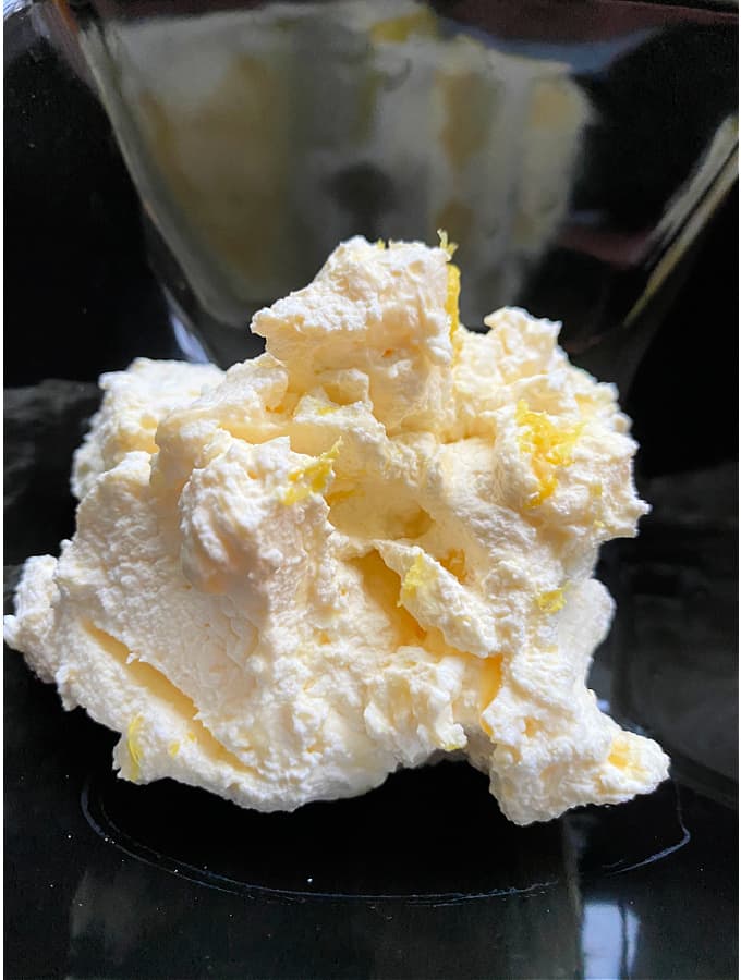 Lemon Whipped Cream, showing consistency