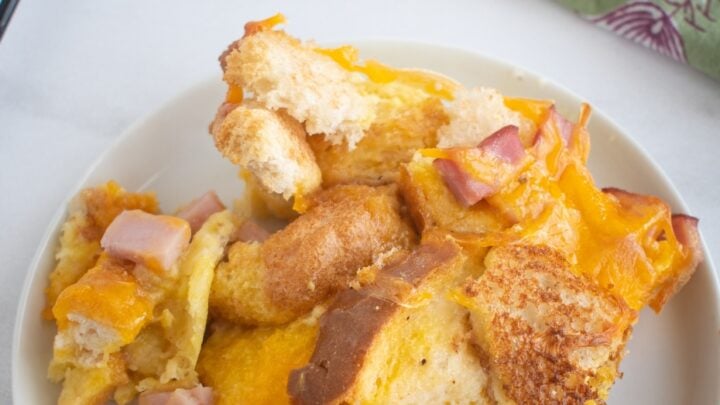 Easy Ham and Cheese French Toast BakeH